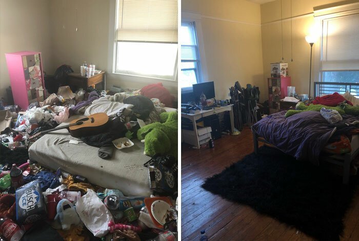 Люди показали свои комнаты до и после битвы с депрессией   Интересное
